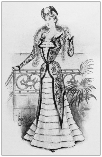 来自英国杂志的古董图片:时尚模特图片下载