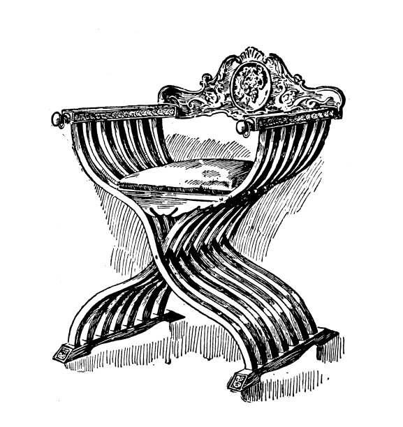 来自英国杂志的古董图片:家具，椅子图片下载