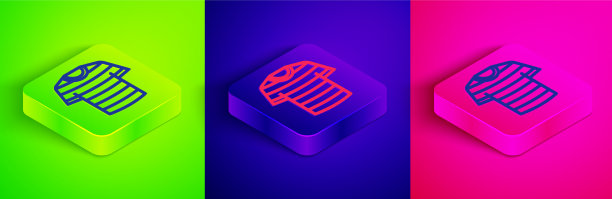 2.5D线条水手条纹T恤图标图片下载