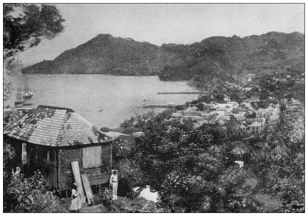 来自英国杂志的古董图片:西印度群岛，金斯敦湾，圣文森特图片下载