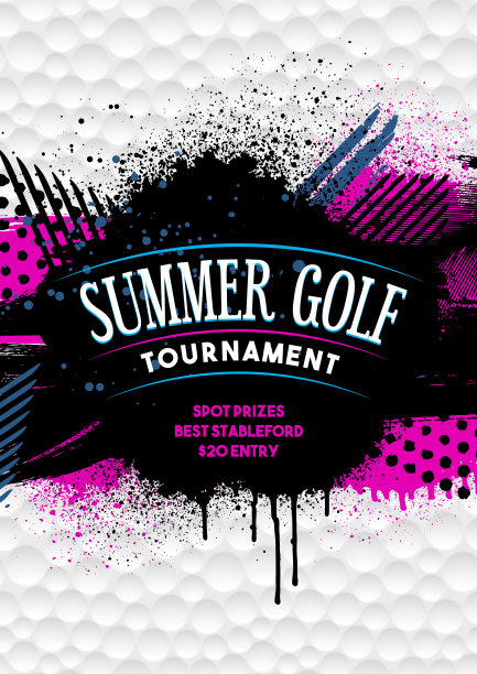粉红色的高尔夫锦标赛海报背景图片下载