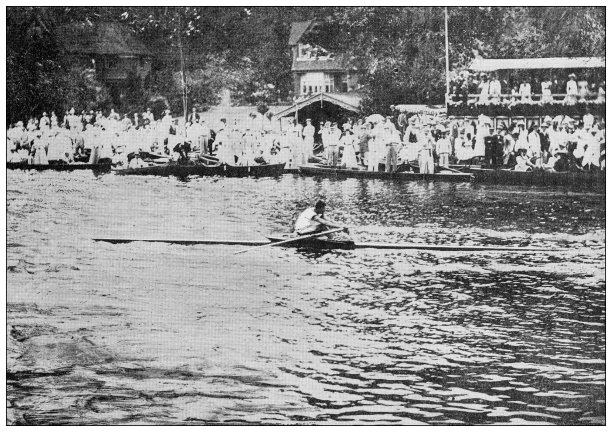 来自英国杂志的古董图片:亨利赛艇比赛图片下载