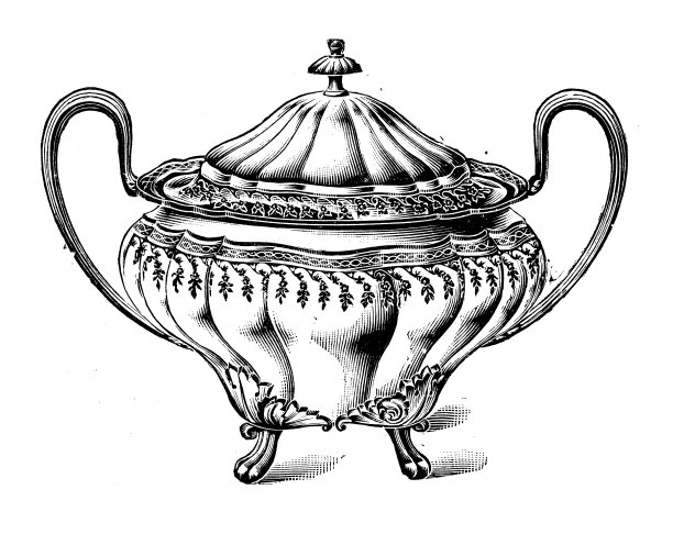 来自英国杂志的古董图片:汤碗图片下载