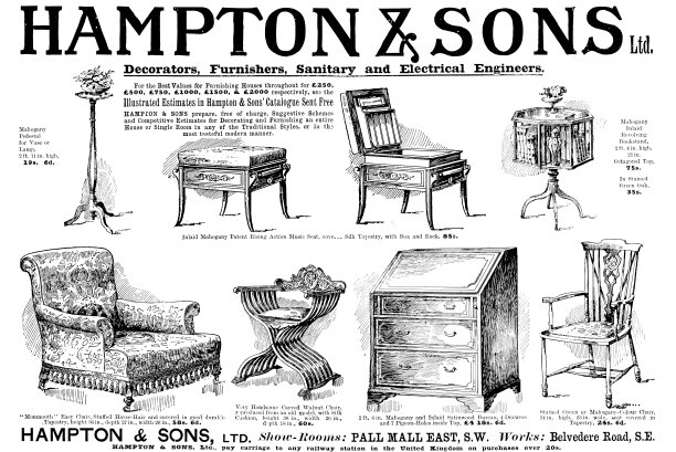 来自英国杂志的古董广告:家具图片下载