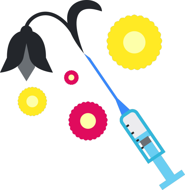 注射器与松弛花图标图片下载