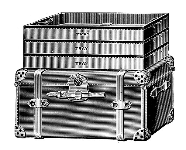 来自英国杂志的古董图片:行李箱图片下载