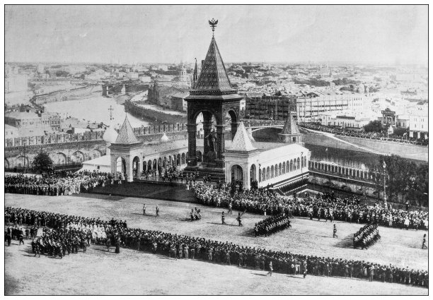 来自英国杂志的古董图片:莫斯科亚历山大二世纪念碑的就职典礼图片下载