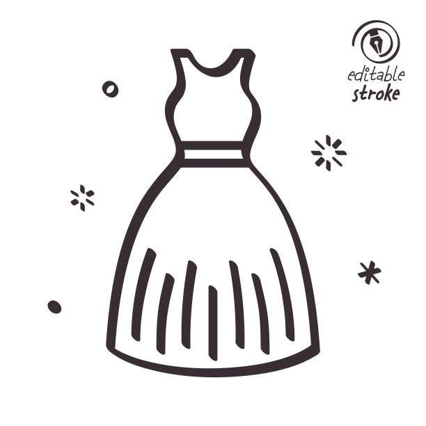 俏皮线条插图的新娘和新郎图片下载