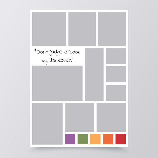 照片拼贴模板。心情板横幅。矢量插图。图片下载