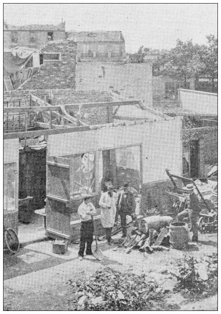 古色古香的图片:自然灾害，1897年6月18日在巴黎的旋风风暴，伏尔泰街，加伦-科伦贝斯图片下载