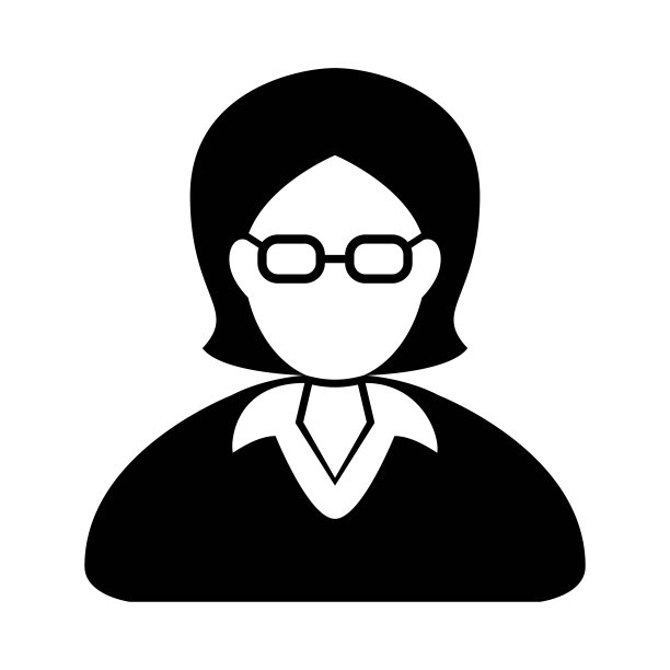 头像的图标，肖像，和戴眼镜的女人的脸。图片下载