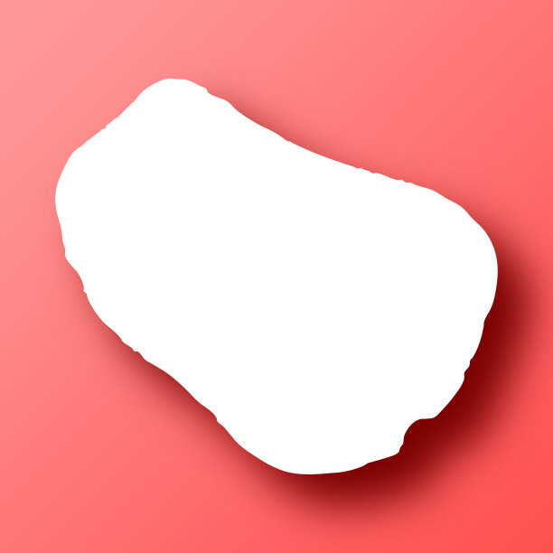 克利伯顿岛地图，红色背景和阴影图片下载