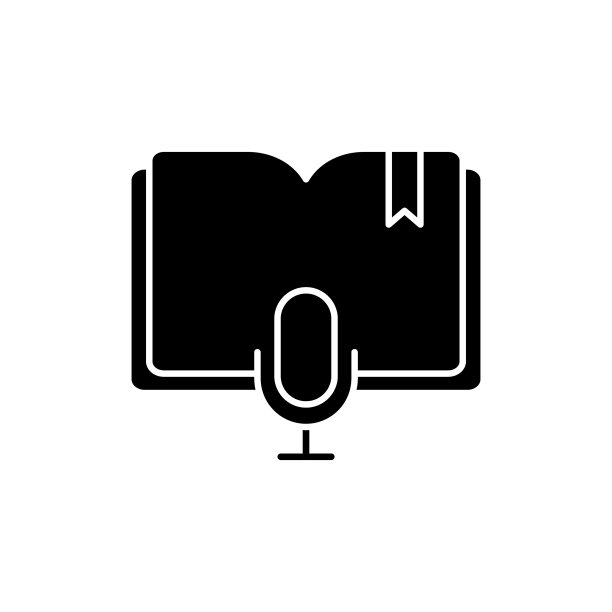 有声书固体平面图标。Icon适用于网页、手机应用、UI、UX、GUI设计。图片下载