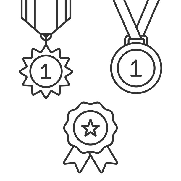 奖励奖章图标集。质量图标和优质产品认证矢量设计。图片下载