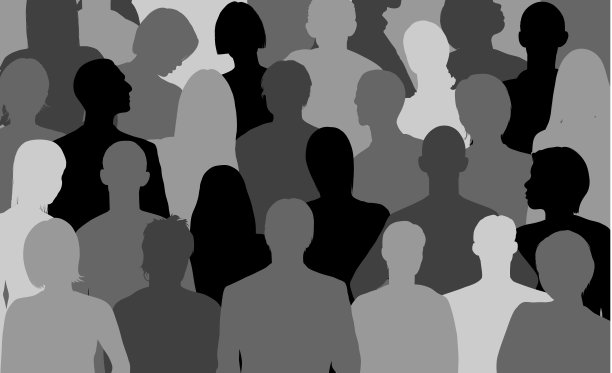 人群(所有人都是完整的，剪贴路径隐藏边缘)图片下载