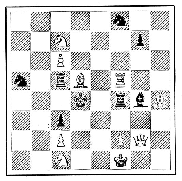 来自英国杂志的古董图片:国际象棋测验，白棋棋和两步棋图片下载