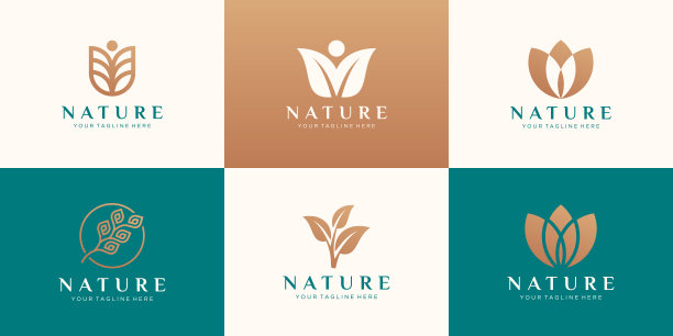 一套自然的标志设计。图片下载