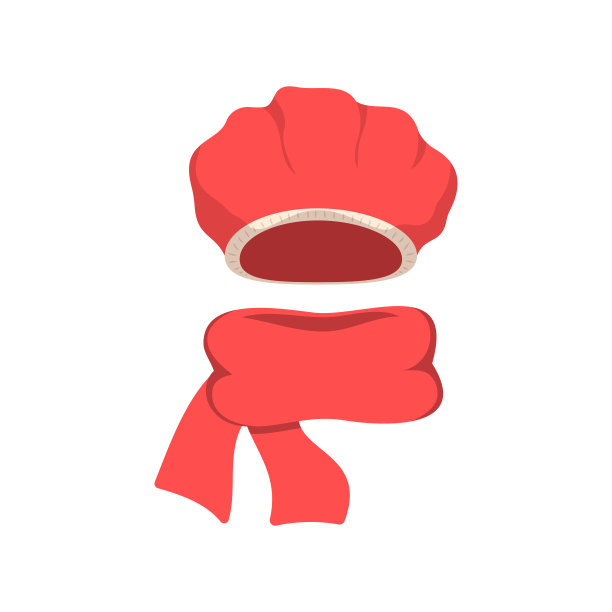 冬季或秋季头饰。矢量编织帽子，帽子和围巾的女孩和男孩寒冷的天气隔离在白色背景图片下载