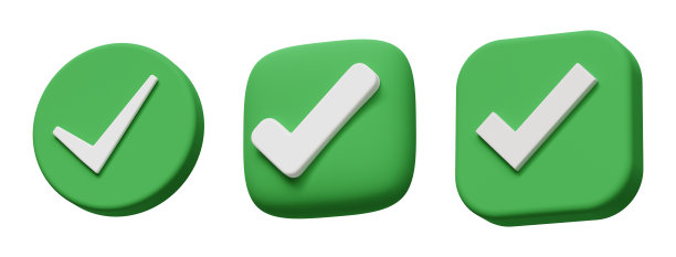 3d创意绿色勾勾勾勾标志符号。是图标，已批准。正确的标志，4k 3d循环动画图片下载