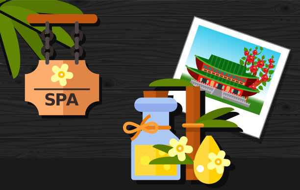 水疗中心的招牌上有一瓶按摩油图片下载