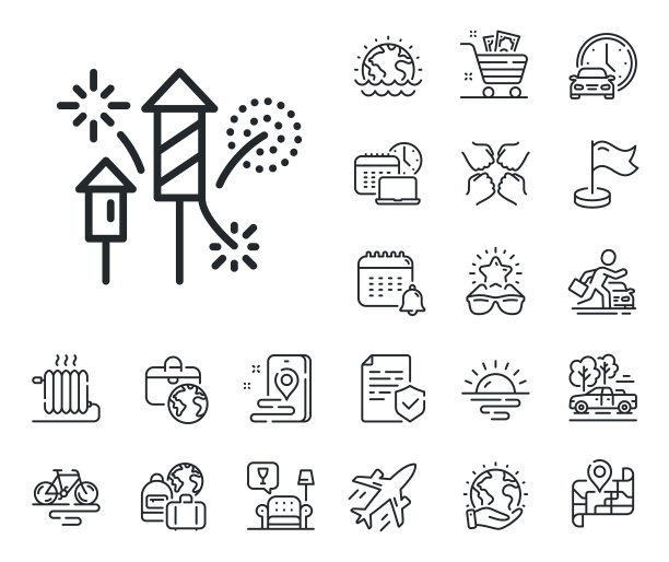 烟花火箭线图标烟花敬礼图片下载