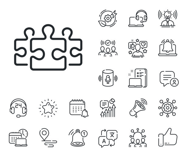 拼图块线条图标拼图游戏挑战图片下载