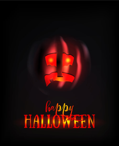 万圣节南瓜脸吓人笑在黑暗图片下载