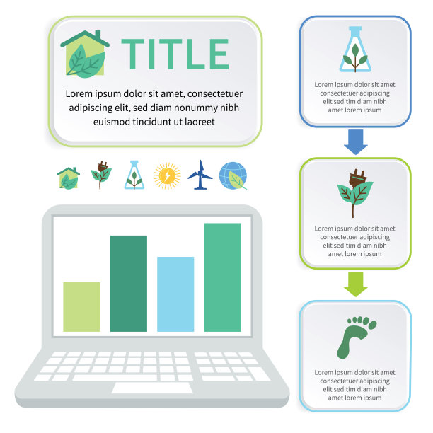 信息图形模板与环境元素在一个透明图片下载