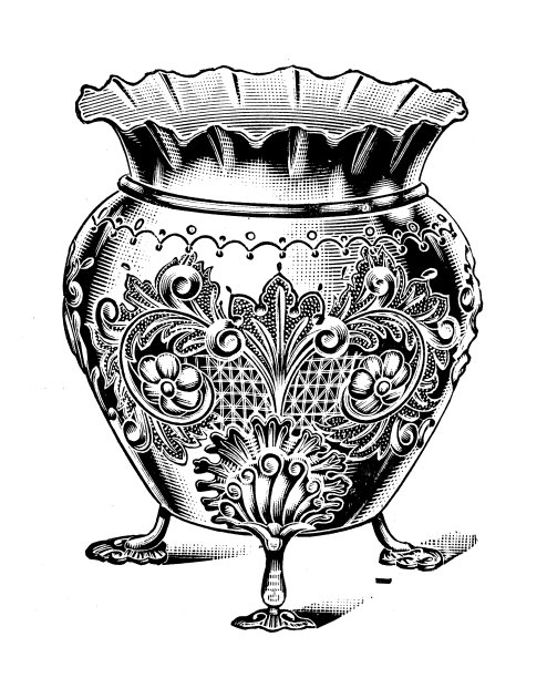 来自英国杂志的古董图片:蕨类花盆图片下载