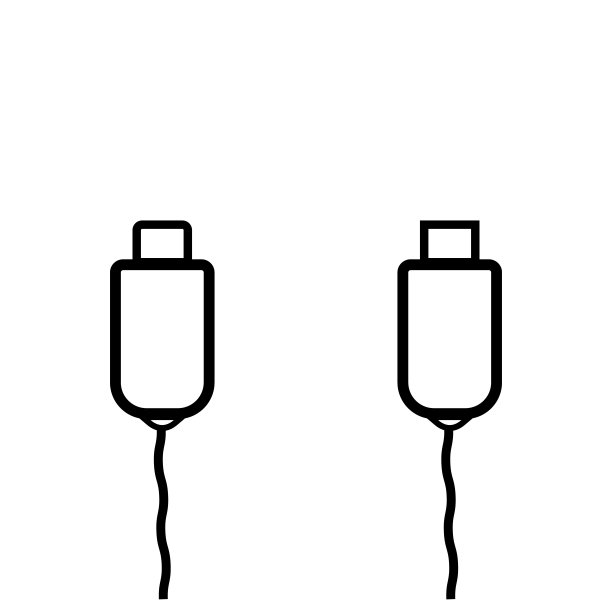 一套USB充电插头电缆图标隔离在白色背景。矢量图图片下载
