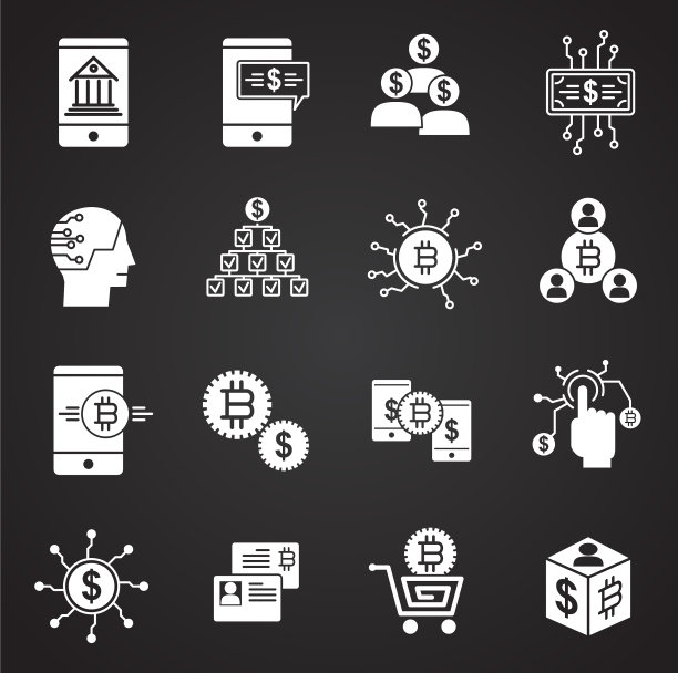 金融科技相关图标集图片下载