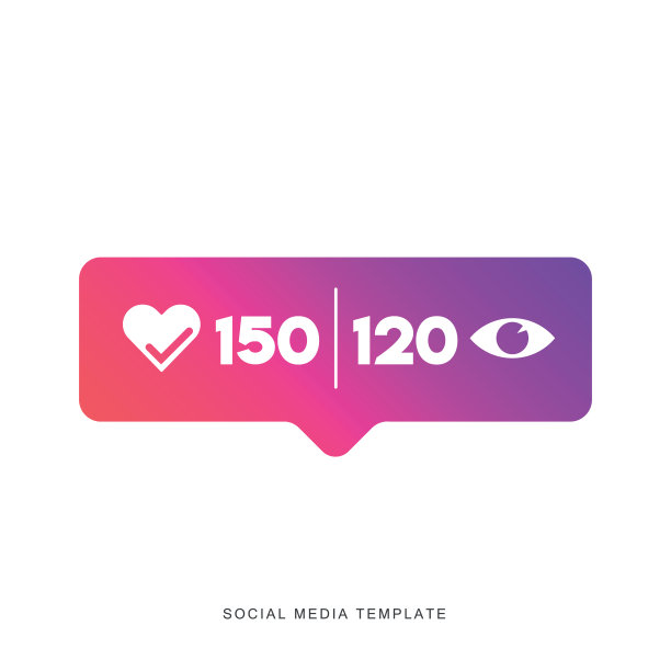 社交媒体通知图标模板。社交网络应用图标库存说明图片下载