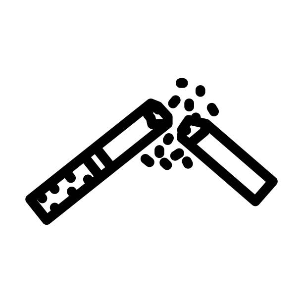 禁止吸烟线条图标矢量图图片下载