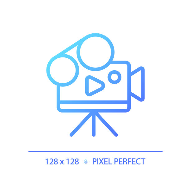 二维细线性梯度摄像机图标图片下载