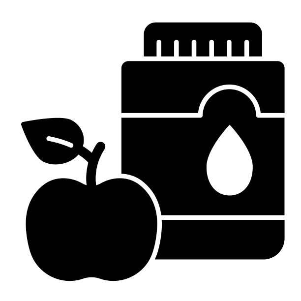 苹果固体图标漱口水。口腔消毒剂载体插图分离在白色。牙科护理字形样式设计和应用程序。图片下载