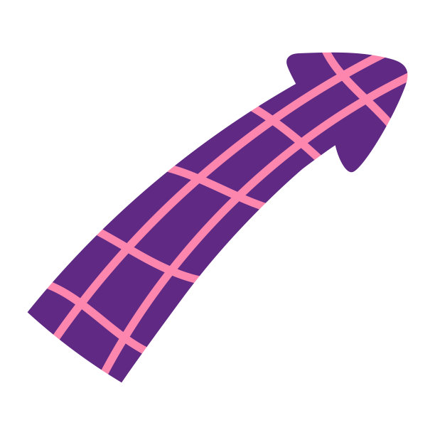 矢量彩色卡通俏皮的粉红色和紫色箭头指针。抽象动态方格箭头符号表示模板和信息图表设计。时尚风格的纹理箭头。图片下载