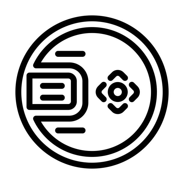 CD播放器复古音乐线性图标矢量图图片下载