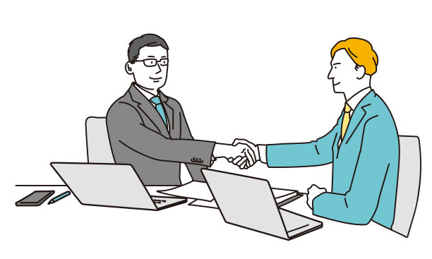 商人们在成交后握手图片下载