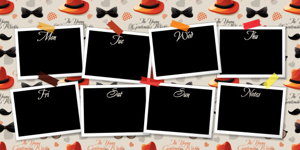 现代风格的时间规划理念。抽象无缝绅士背景上的每周待办事项清单。图片下载