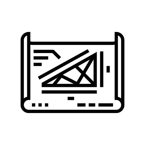 结构制图建筑绘图员线条图标矢量图图片下载