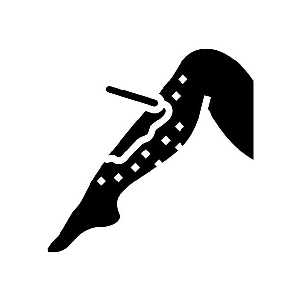 腿部脱毛女性象形图标矢量插图图片下载