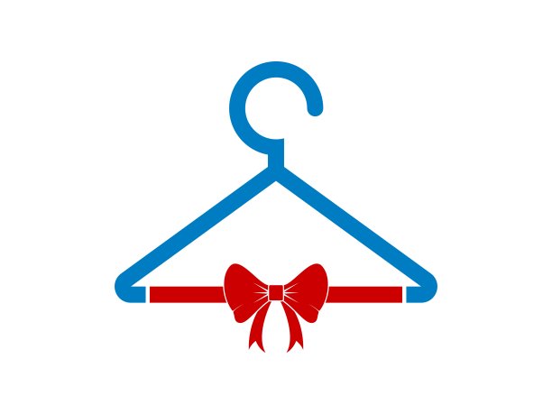 红色领结的衣架图片下载