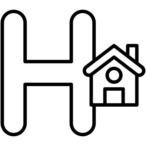 字母H房屋矢量图标图片下载