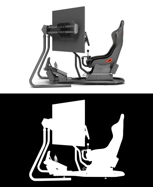 现代汽车游戏模拟器左侧视图3d渲染白色与alpha图片下载