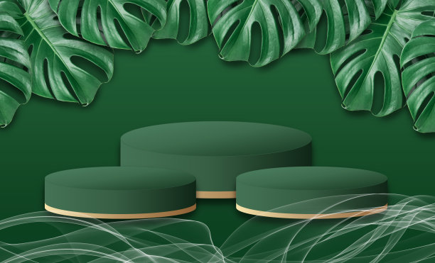 舞台讲台和红色幕布矢量图图片下载