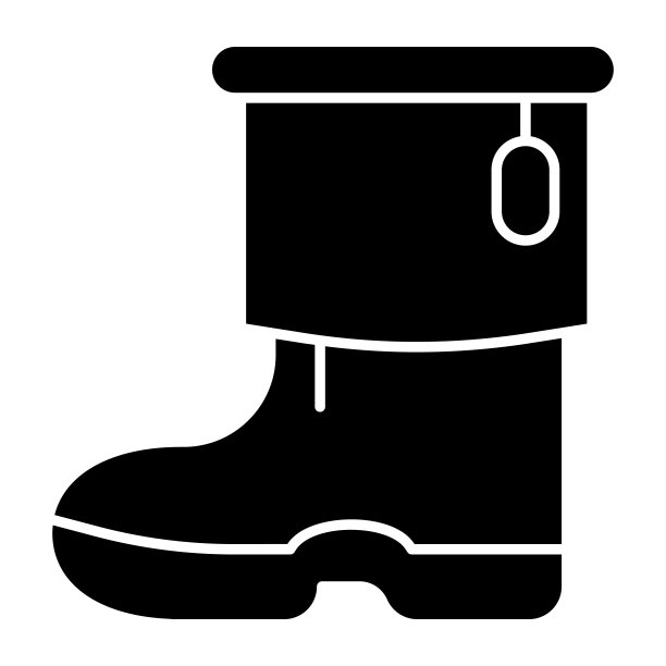 女人冬天的靴子坚实的图标。女性鞋类矢量插图孤立的白色。温暖的靴子字形风格设计和应用程序。图片下载