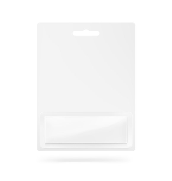 吸塑包装模型。前视图。矢量插图。图片下载