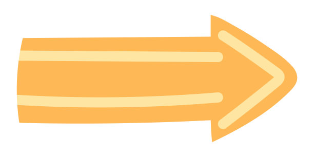 矢量彩色卡通俏皮的橙色箭头指针与线。幼稚的动态箭头标志的信息图表设计和演示模板。抽象纹理箭头在时尚的风格。图片下载