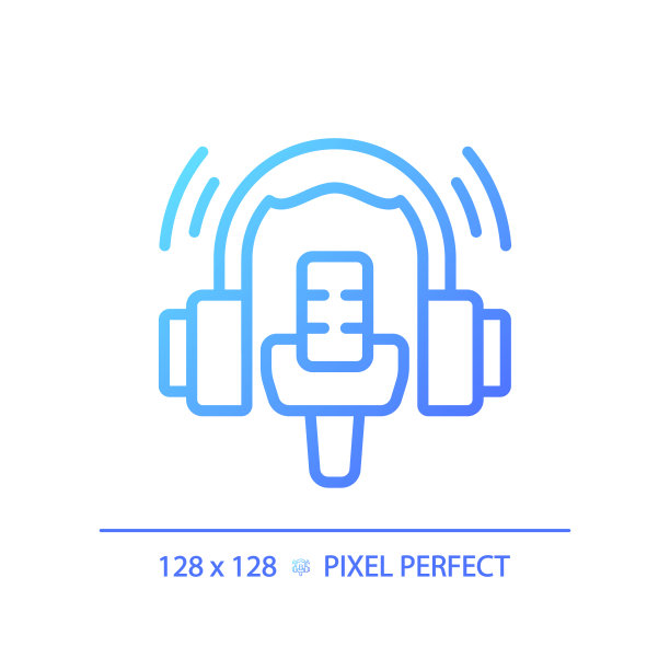 二维细线性梯度广播图标图片下载