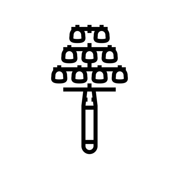 神道钟神道线图标矢量插图图片下载